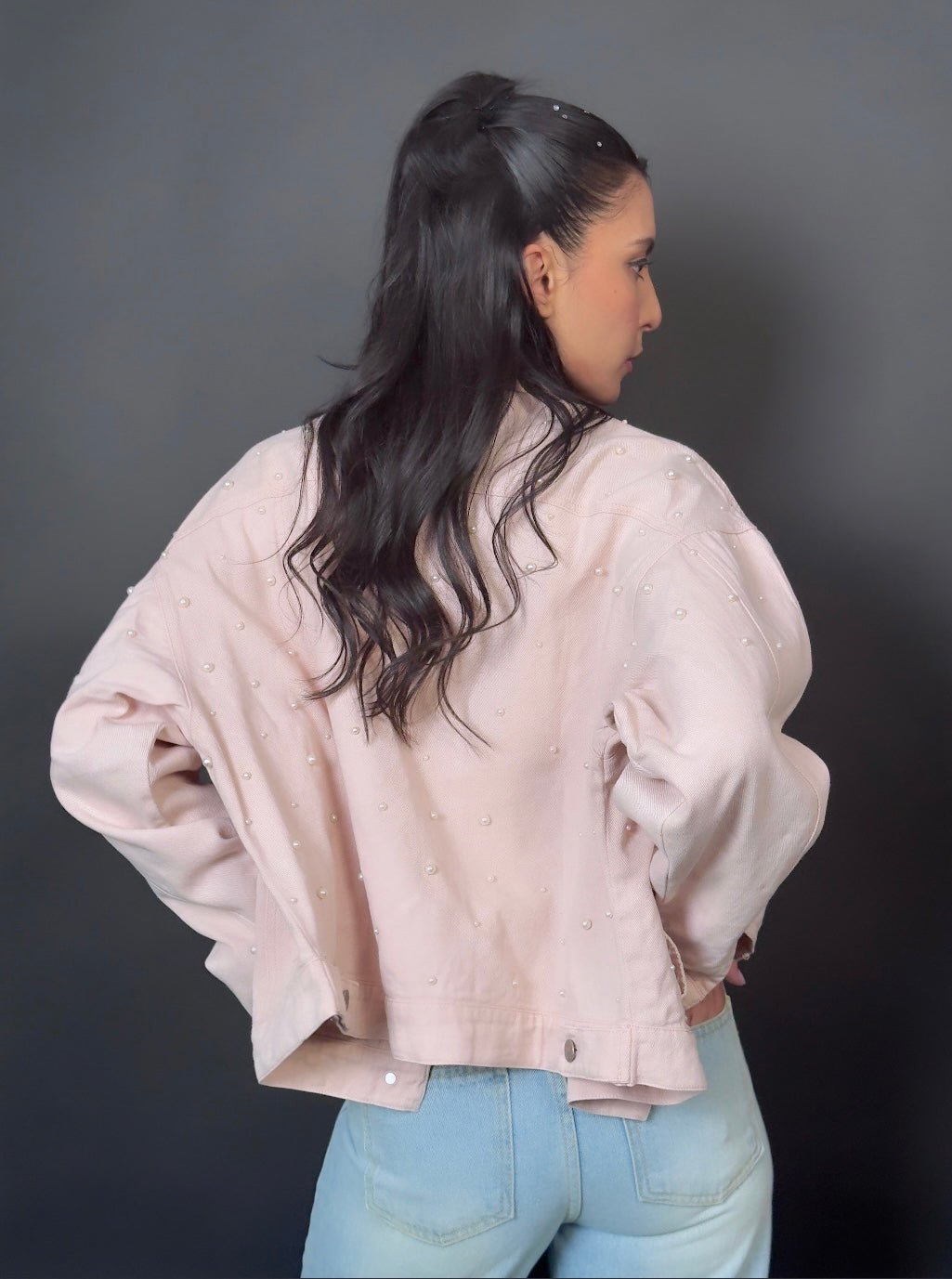 BLUSH PEARL RUSH DENIM JACKET