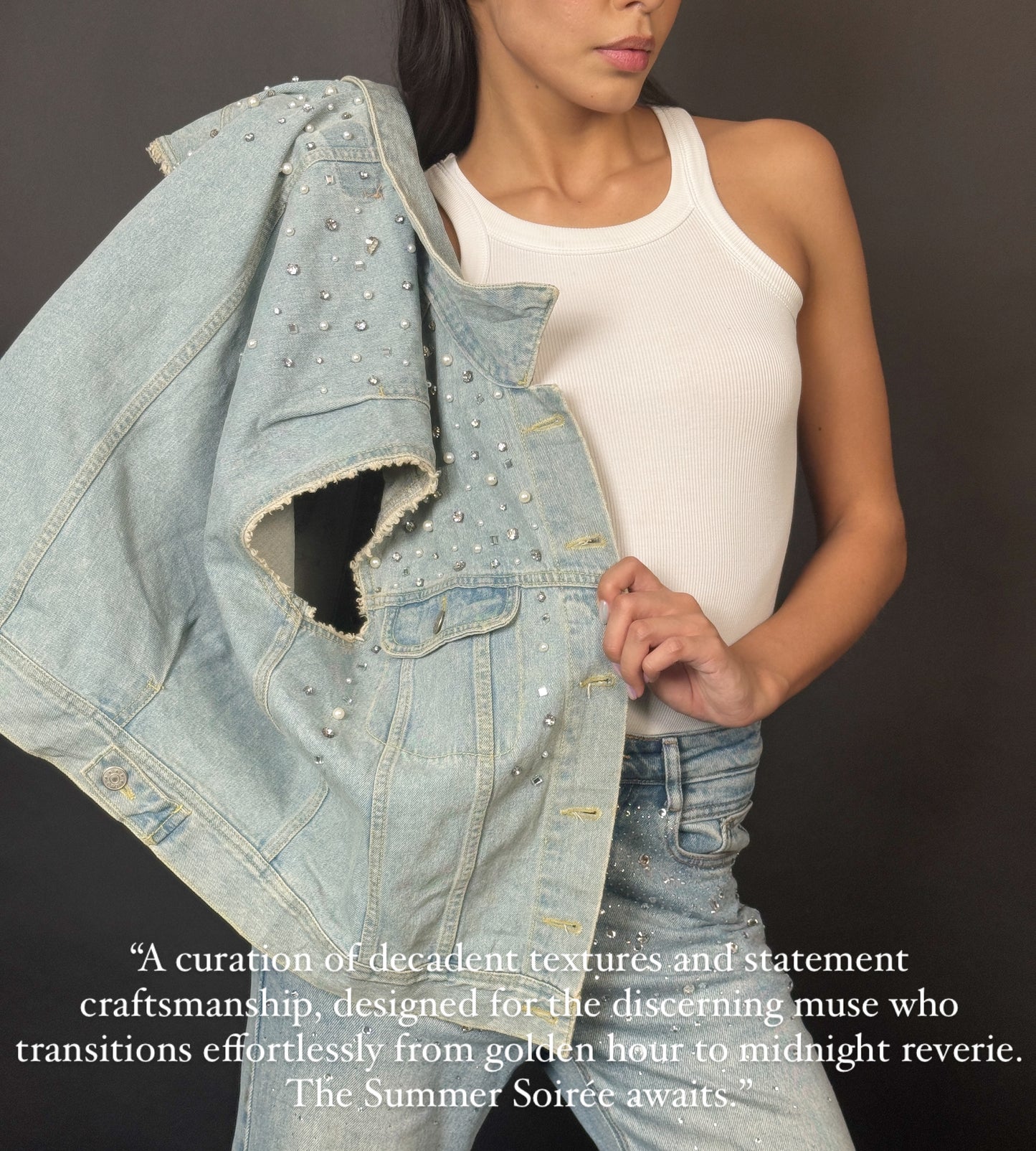 SCARLET HALF SLEEVE DENIM JACKET