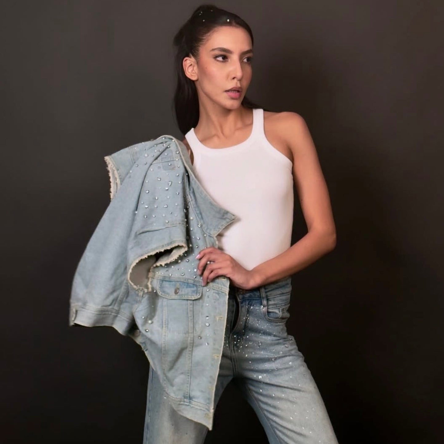 SCARLET HALF SLEEVE DENIM JACKET