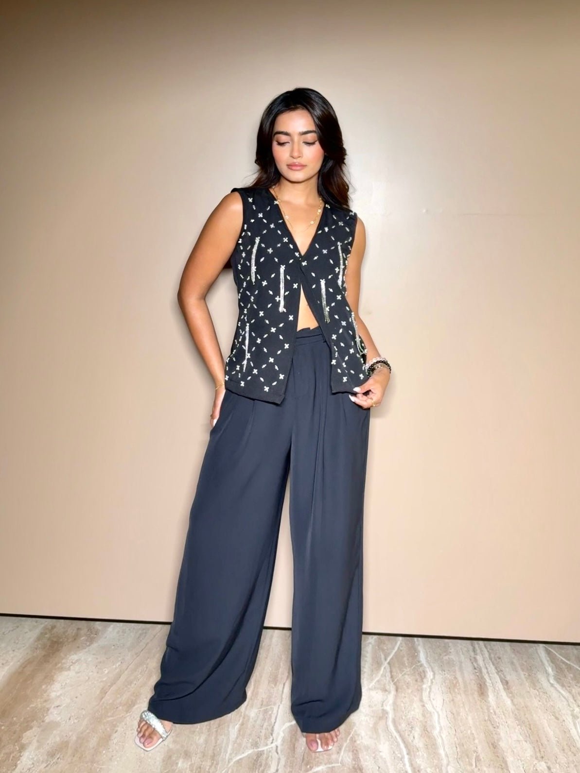 CELESTE NOIR EMBELLISHED COORD