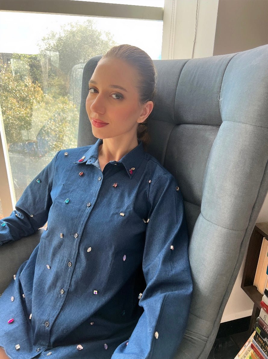 JEWEL POP DENIM SHIRT