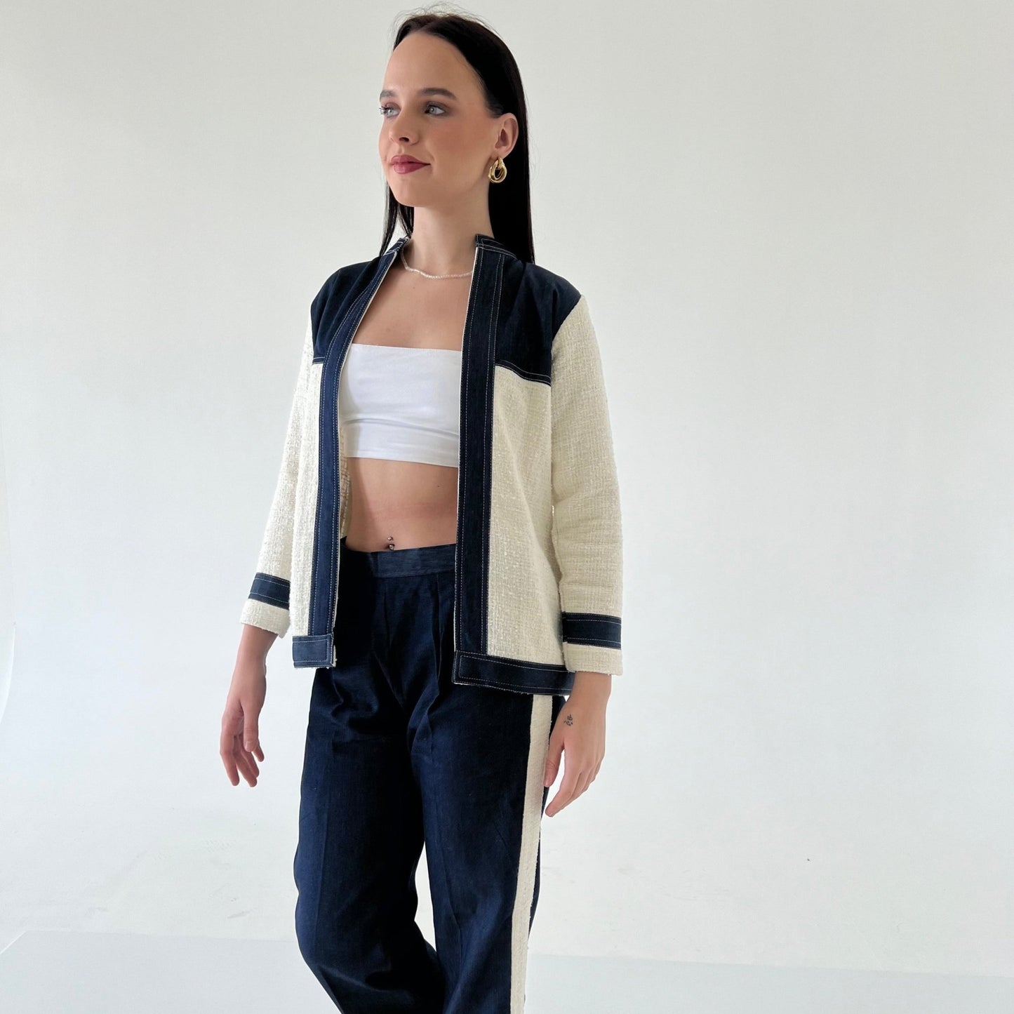 SERA TWEED DENIM COORD SET